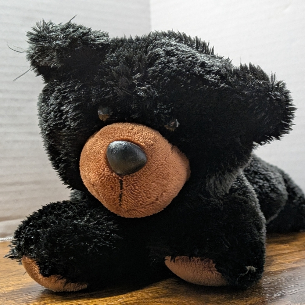 Aurora Floppy Black Bear Plush Stuffed Animal Toy 12"